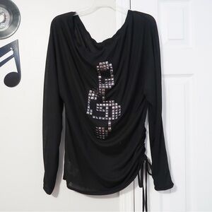 Grunge Music Note Studded Top
